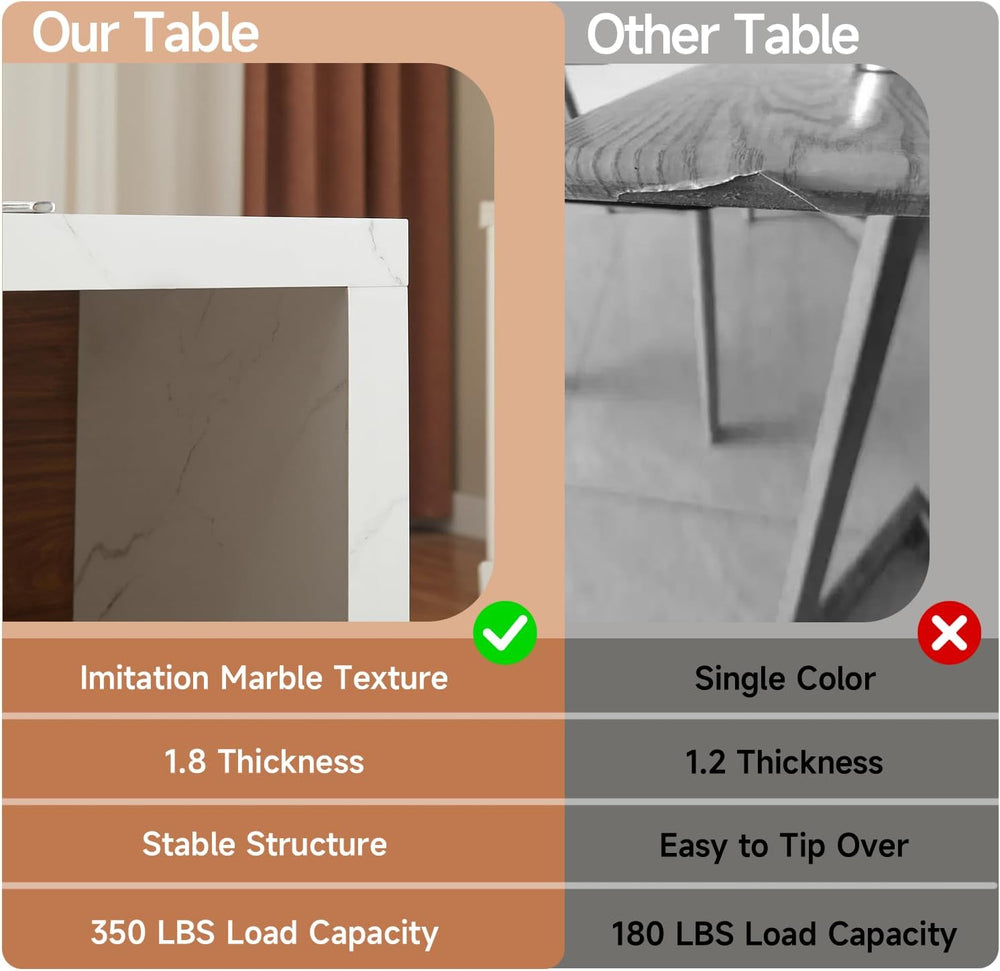 ONBRILL 61 x 31 Inch Large Kitchen Island Table, Whole Board of Tabletop | Mo...