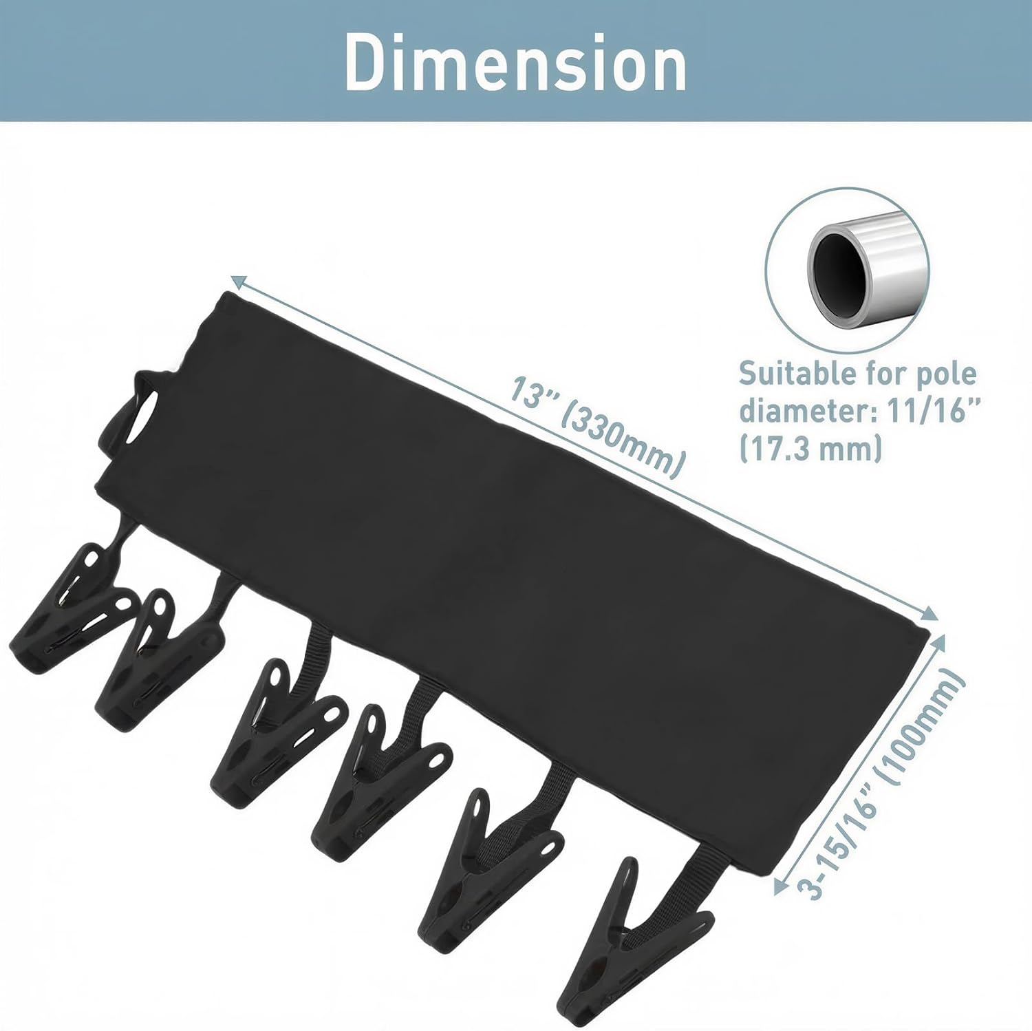 TamBee Portable Hanger Clips Travel Clothesline Travel Hangers Towel Drying Rack Clothing Hanger Folding Portable Sock Dock Swimsuit Drying Rack Hanger with 6 Clips Pack of 3 (Black)