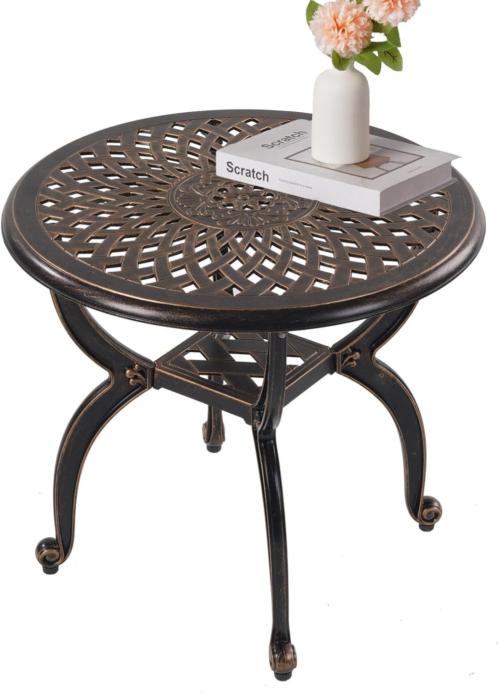 Cast Aluminum Outdoor Side Table,Small Patio Table,Outdoor Coffee Tables for ...