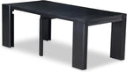 X12EL-0C6-35 - 14-piece Dining Room Table Set a Rectangular Dining Table with a coffee Table and 12 Doeskin Linen Fabric Kitchen Chair, 39x120 Inch, Wire Brushed Black