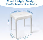 Umimile Shower Stool for Shaving Legs - Fixed Height, Sturdy 330 lb Bath Seat - Anti-Slip Safety Shower Stool for Shaving Legs, Elderly and Disabled, Tool-Free Assembly (Height: 13.8")