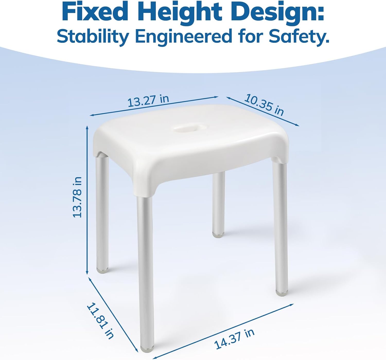 Umimile Shower Stool for Shaving Legs - Fixed Height, Sturdy 330 lb Bath Seat - Anti-Slip Safety Shower Stool for Shaving Legs, Elderly and Disabled, Tool-Free Assembly (Height: 13.8")