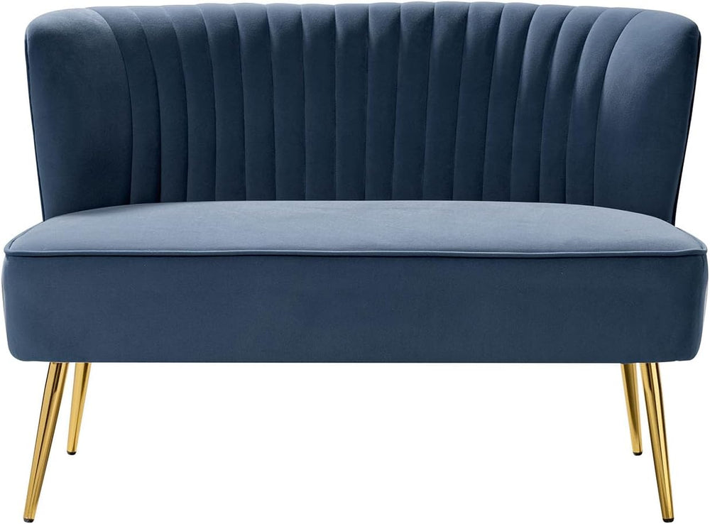 TINA'S HOME Mid-Century Velvet Loveseat Sofa, Upholstered Loveseat Couch ...
