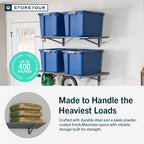 StoreYourBoard Heavy Duty Garage Shelf Wall Mount 2ft x 4ft – Wall-Mounted Shelving for Storage & Organization – Heavy Duty Garage Shelves for Tools, Bins, & Equipment – Holds 400 lbs – Gray