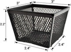 HAHIYO Stackable Paper Clip Mesh Holder cup 2.2" Height 2 Pack Black Sturdy PaperClip Holder Container for Desk Drawer Organizer Collection for Home Office School Soft Foam Feet No Sharp Edges