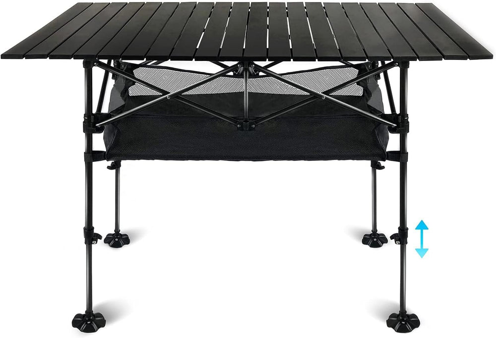 LEADALLWAY Adjustable Aluminum Camping Table 47" L * 22" W