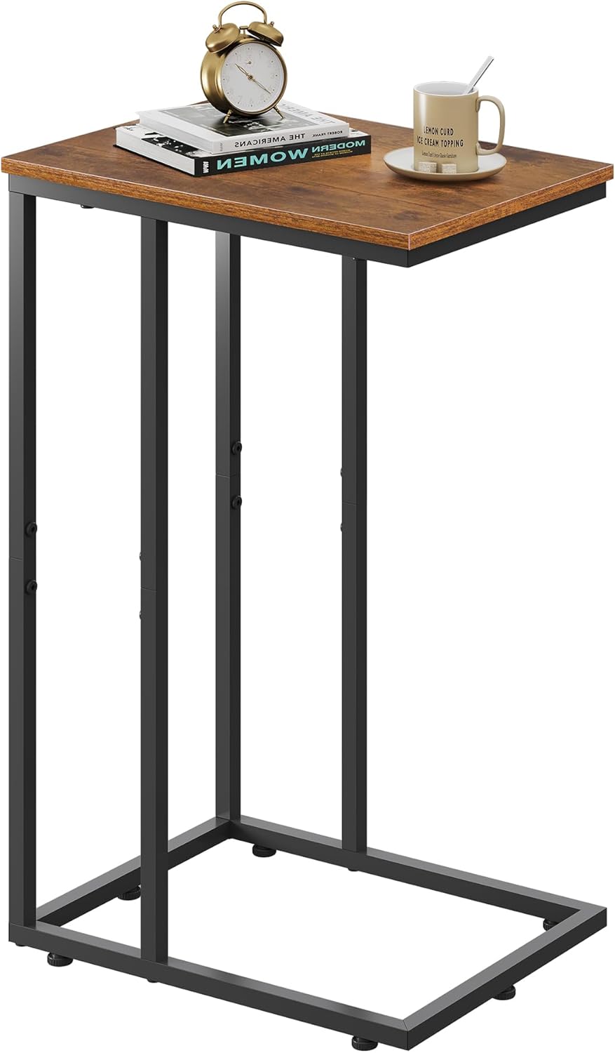 WLIVE C Shaped End Table, Small Side Table for Couch, Sofa, TV Tray C Table f...