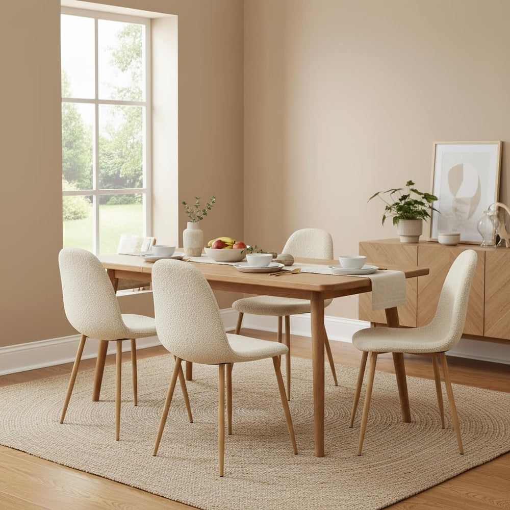 FurnitureR Modern Mid Century Leathaire Upholstered Kitchen Dining Chair, Arm...