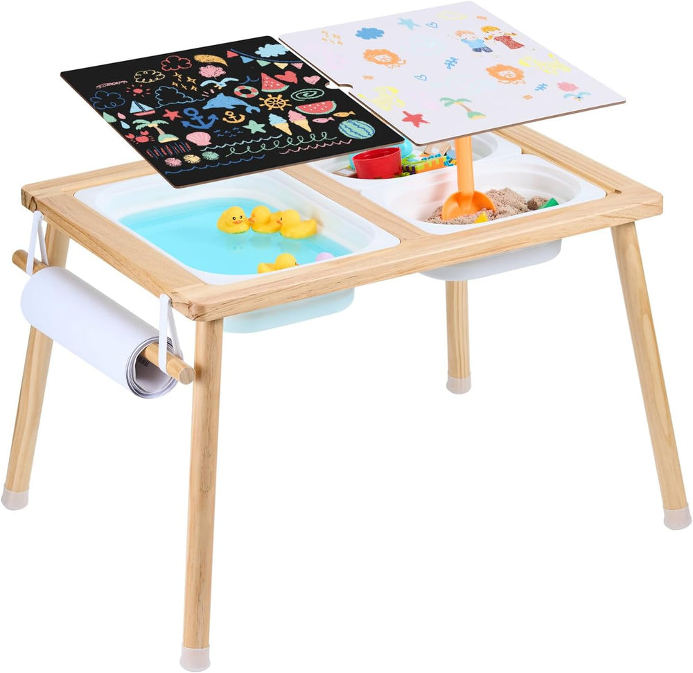 VEVOR Sensory Table for Toddlers, Activity with 3 Foldable Storage Bins, Pape...