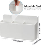 2 Packs Remote Control Holder 3 Slot Wall TV Remote Holder Self Adhesive Marker Holder, Wall Pen Holder Stroage for Home Office School (White)