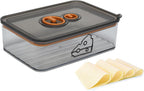 Cheese Container for Refrigerator,Cream Cheeses Storage Box,Cheese Keeper with Airtight Lid and Time Recording,BPA-Free Kitchen Storage Organizer Sliced,Grated,Cheddar Cheeses Saver,Grey