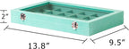 Frebeauty Jewelry Organizer Tray with Clear Lid 24 Grid Velvet Drawer Insert Jewelry Storage box with Transparent Glass lid Jewelry Display Case with Lock Gifts for Girls Women (Turquoise, 24 Grid)