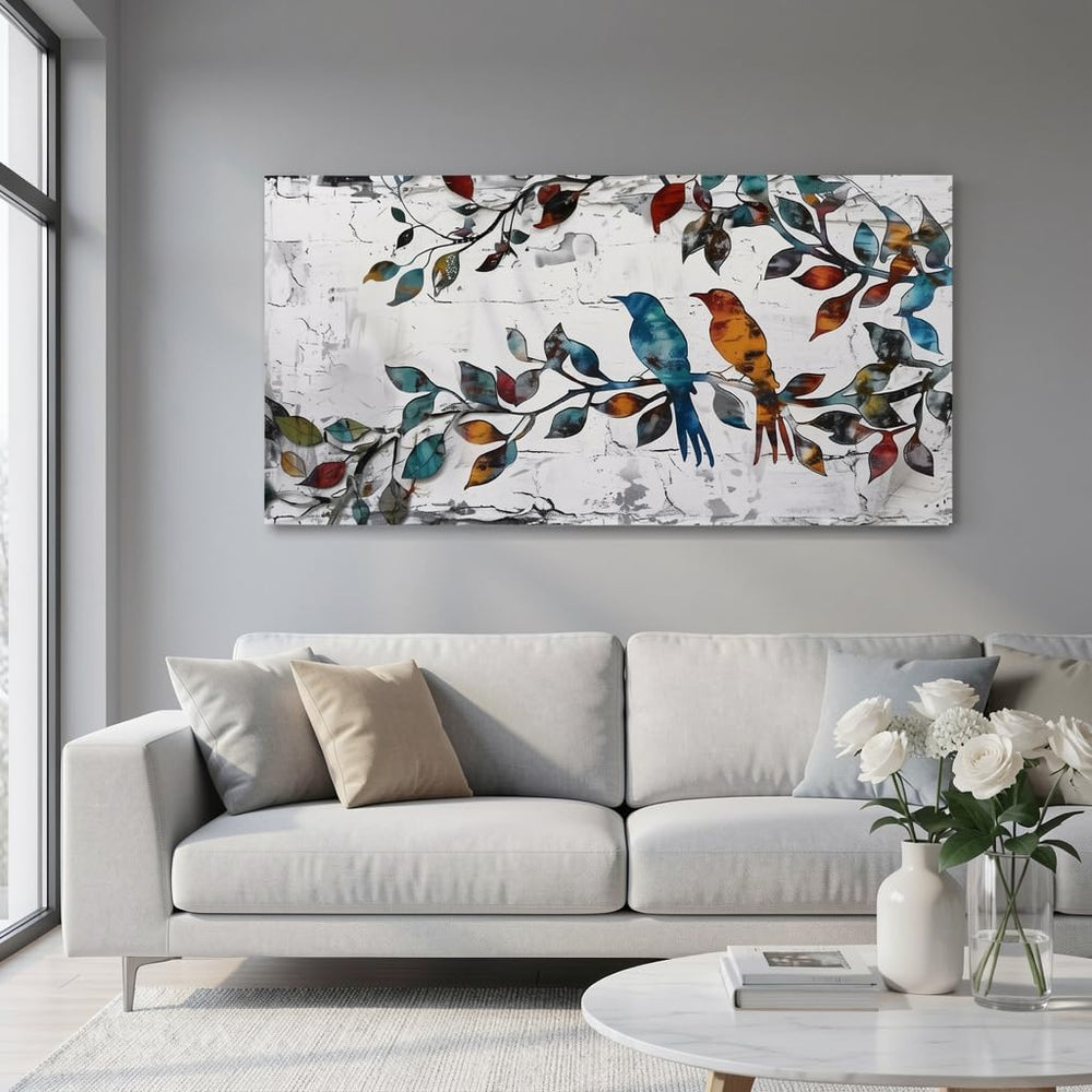 Wall Art Funny Paintings Colorful Birds on a Branch Art Mural Pop Art Home Of...