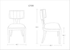 Manhattan Comfort Pulitzer Faux Leather Dining Chairs Set of 2, Solid Beech Wood with Walnut Finish, Iconic Greek Design, Fully Assembled Accent Kitchen Furniture, Camel