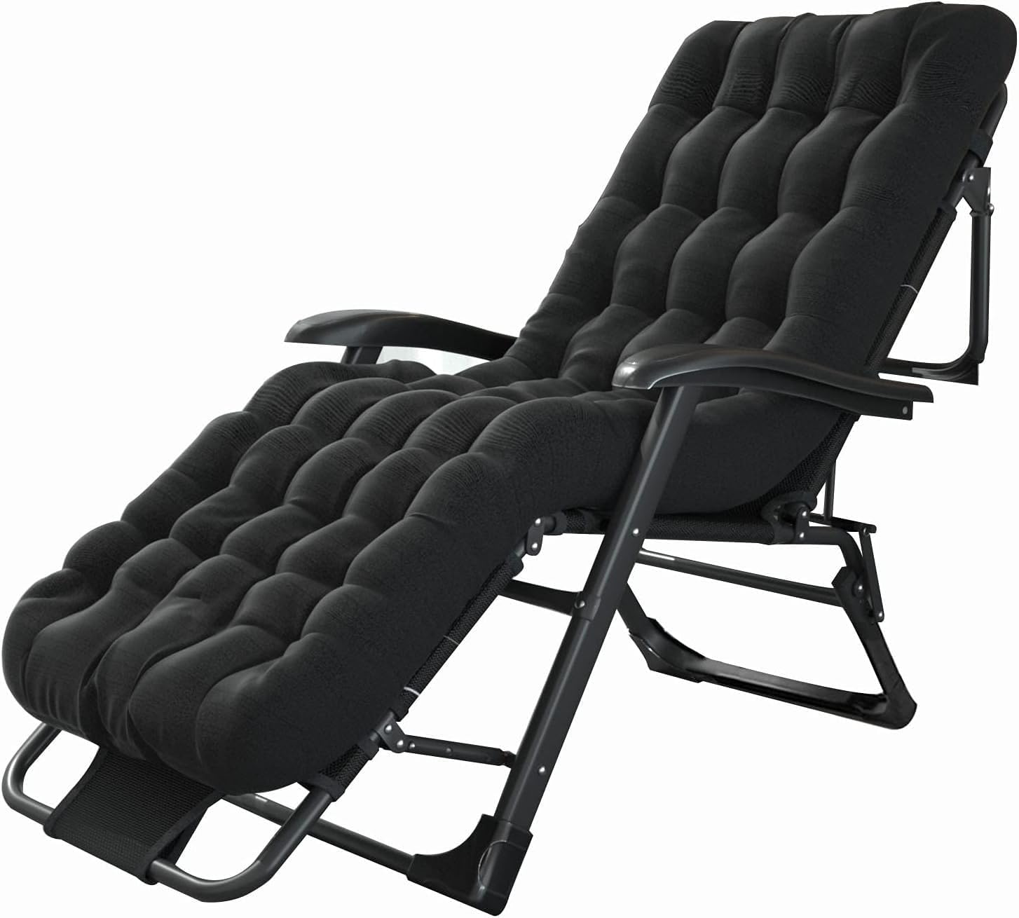 Padded Lounge Chair Wider Armrest Adjustable Portable Recliner with Head Support Bar Support 150KG Progress