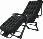 Padded Lounge Chair Wider Armrest Adjustable Portable Recliner with Head Support Bar Support