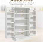 Kitchen Pantry Storage Cabinet W/ 5-Tier Shelving, 12 Spice Racks,for Kitchen
