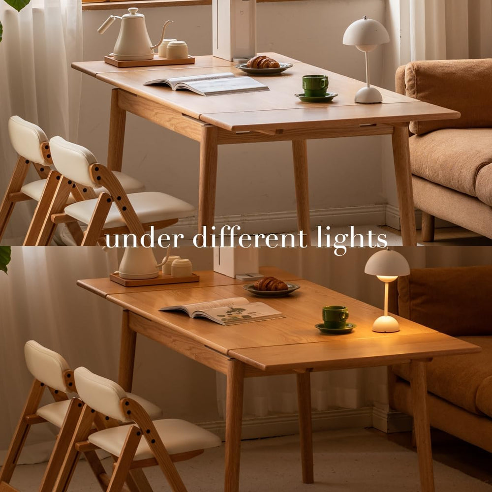 49.21’’-76.77’’ Extendable Dining Room Table for 6-10 Person, 100% Solid Wood...