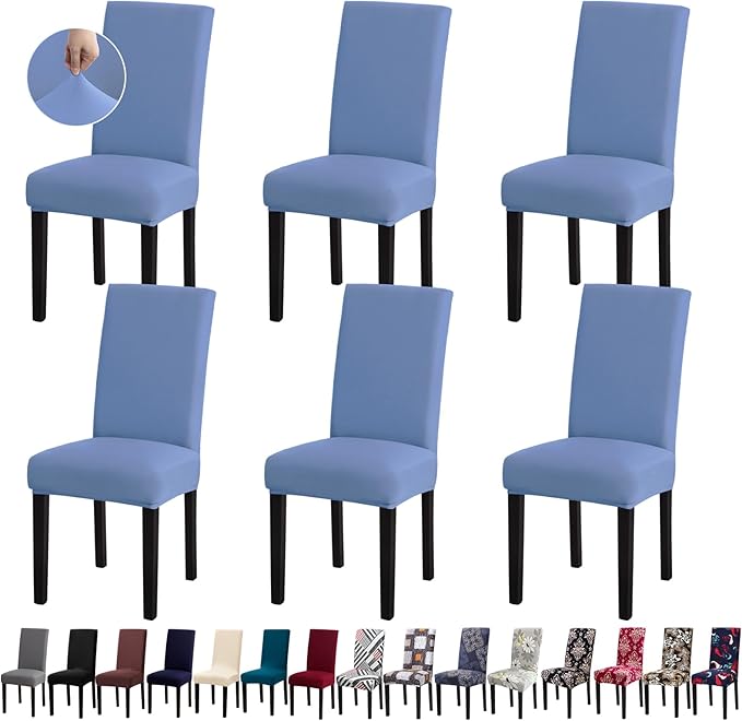 Chair Covers, Stretch Kitchen Chair Covers/Dining Room Chair Covers Set of 6, Removable Washable Dining Chair Slipcovers for Home, Hotel, Banquet