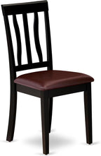 East West Furniture HLAN3-BCH-LC 3 Piece Dining Room Table Set Contains a Round Kitchen Table with Pedestal and 2 Faux Leather Upholstered Dining Chairs, 42x42 Inch, Black & Cherry