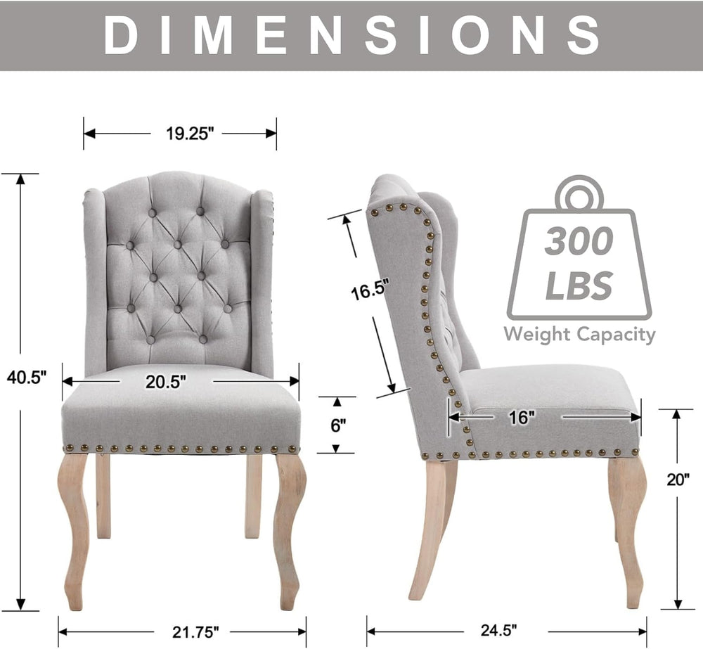 chairus Tufted Upholstered Parsons Dining Chairs Set of 4, Grey