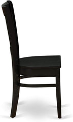 East West Furniture LGVA5-BLK-W 5 Piece Kitchen Table & Chairs Set Includes a Rectangle Dining Room Table with Butterfly Leaf and 4 Solid Wood Seat Chairs, 42x84 Inch, Black