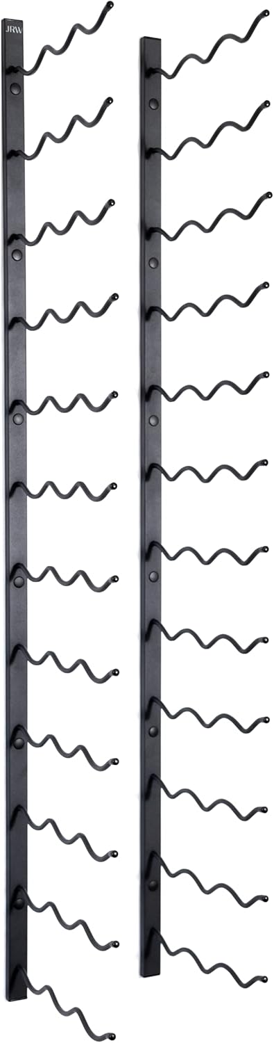 Jagged Ridge Wine Rooms - Premium Wall Mounted Metal Wine Rack - 36 Wine Bottles Holder - Modern Wine Rack, Matte Black - Space Saving for Home, Kitchen, Bar - Designed in Canada by Wine Enthusiasts
