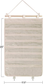 BB Brotrade Hanging Jewelry Organizer,Accessories Organizer,32 Pocket Organizer for Holding Jewelries (Beige-32 Pockets)