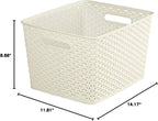 CURVER My Style Large Rectangular Storage Basket, Vintage White, 18 Litre
