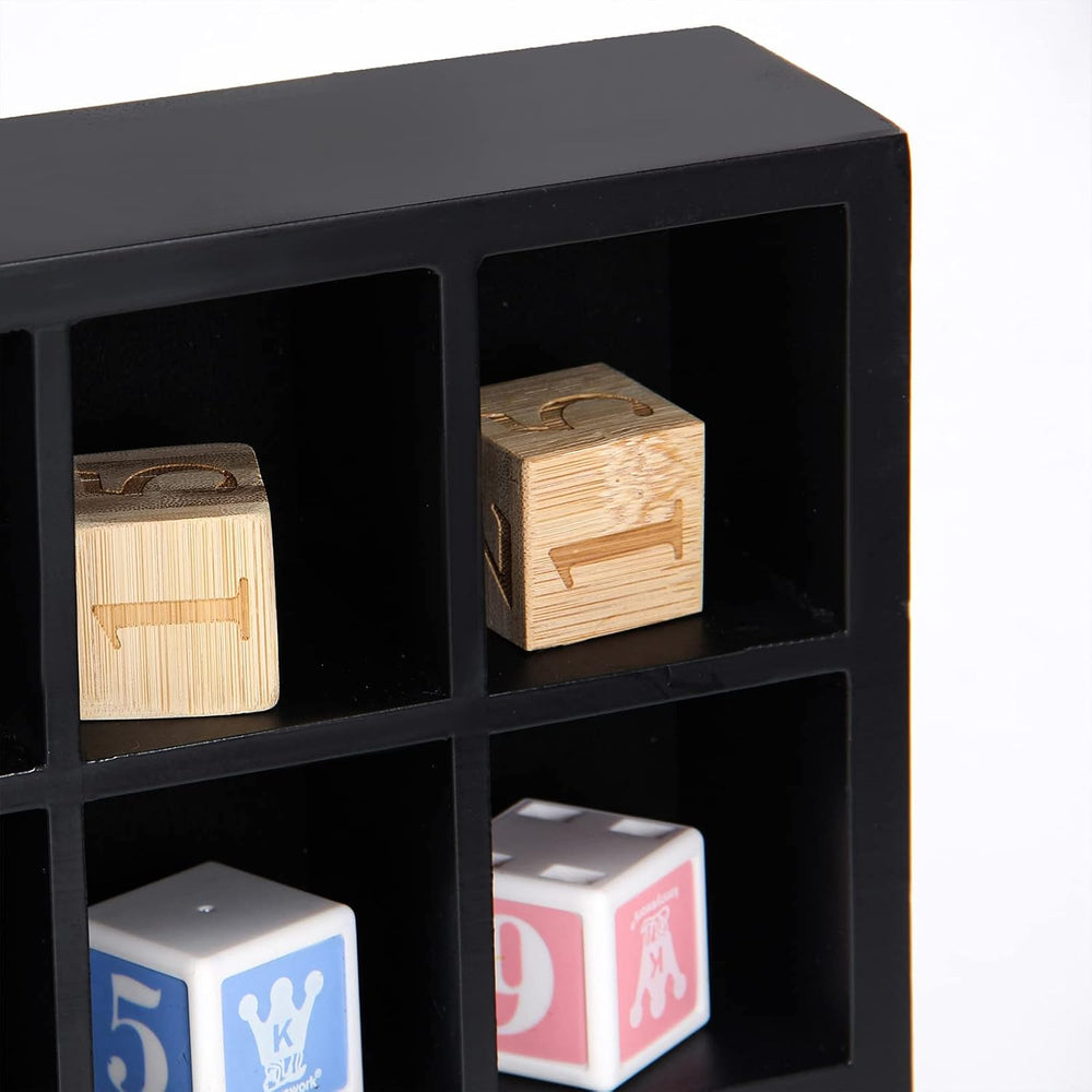 Black Shot Glass Display Case 18" x13" Solid Wood Wall Mounted Coll...
