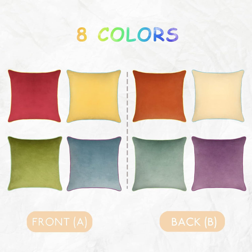 Throw Pillow Covers 18x18 Inches Set of 4 Soft Velvet Couch Cushion Covers Mo...