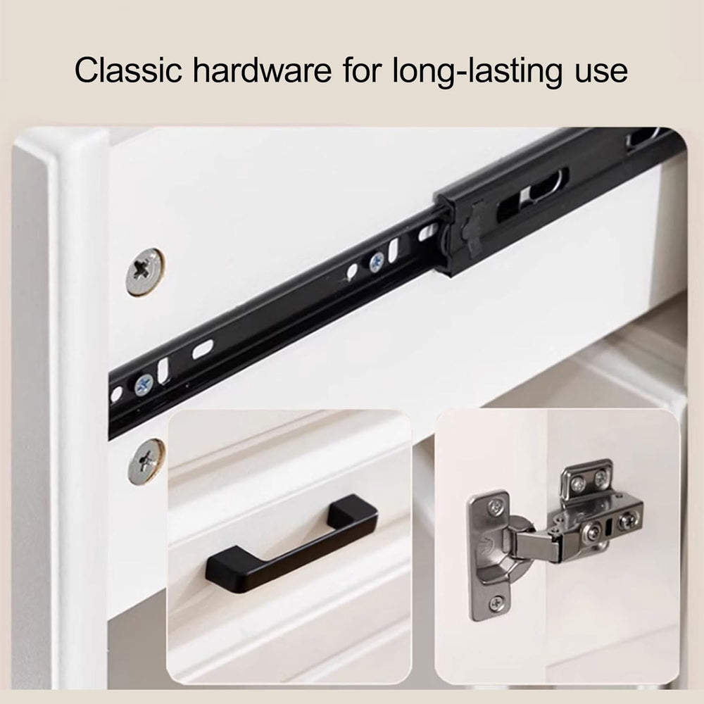 Pantry Storage Cabinet, Modern Hutch with Storage Drawers, Drawers and Adjust...