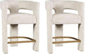 Jofran Upholstered Counter Stool with Arms – Versatile Barstools – Stylish Seating for Kitchen Dining Room or Home Bar, Natural, Set of 2