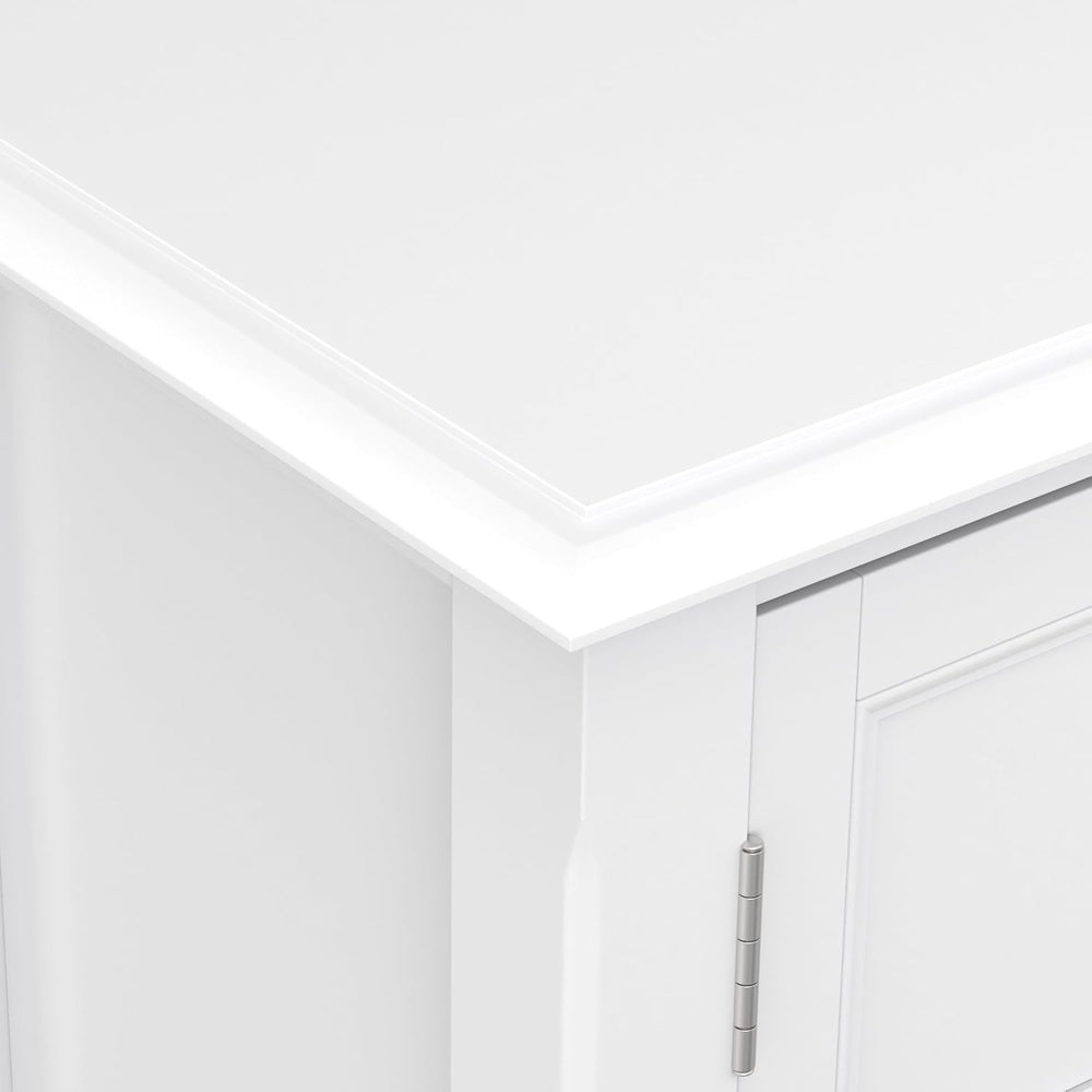 SIMPLIHOME Burlington 30" Wide Solid Wood Cabinet in White