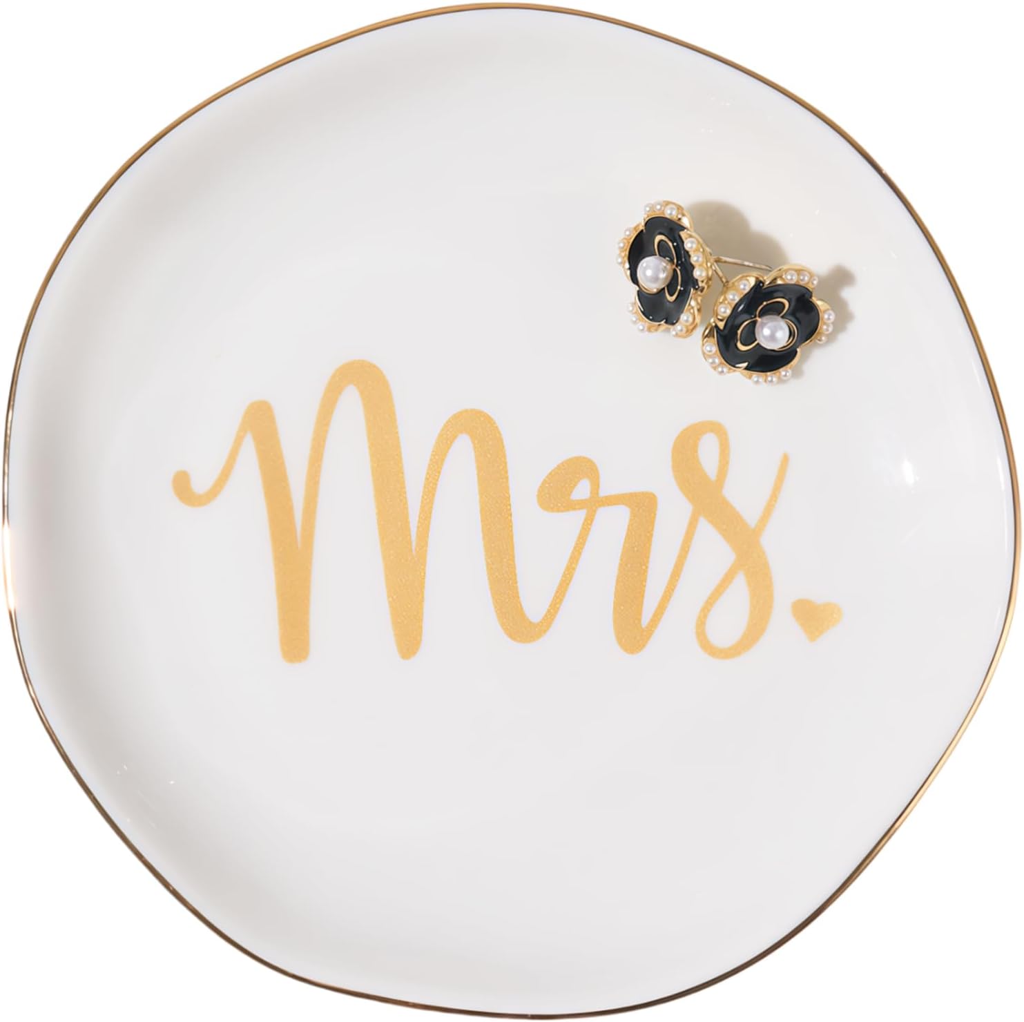 Spegiffu Mrs. Ring Dish Trinket Jewelry Tray Ring Holder Engagement Gifts for Couples Newly Engaged, Bridal Shower Gifts for Bride to be Her Wedding Gifts for Newlyweds Bachelorette Future MRS Gift