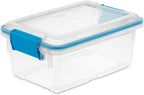 Sterilite 18-Pack Gasket Box, Weather-Resistant Storage Bins with Latching Lids, 7.5 Quart - Heavy-Duty Organizing Containers for Closet, Bathroom, and Office