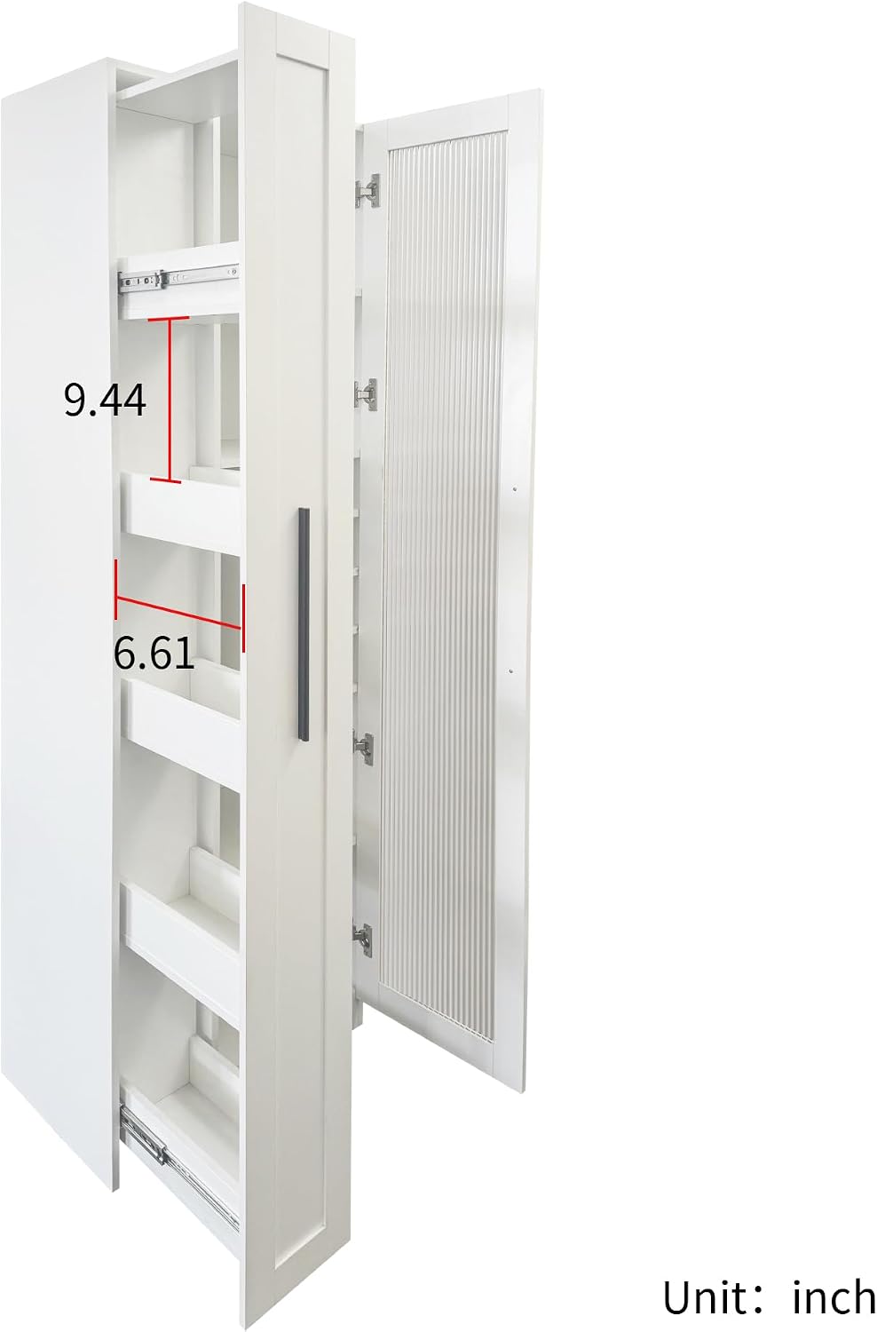 70.87" Multi-Functional Farmhouse Kitchen Pantry Cabinet with Pull-Out 5...