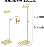 Handbag Display Stands - 2 Pack Stainless Steel Purse Display Stand Adjustable Height Hanging Hook Stands Ornament for Home Store Boutique Counter (Anti-fingerprint)