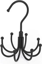 Belt Hanger, Space Saving Belt Organizer for Closet, Max 24 Storage Capacity, Rotating Belt Rack Closet Organizers and Storage for Hanging Belt, Ties, Black