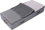 iwill CREATE PRO Under Bed Storage Bin, 100cm Large Foldable Container with Lid | 39.4"x16.9"x7" Dust-Proof Washable Organizer for Shoes, Clothing, Bedding | Durable Plastic Board, Dark Gray