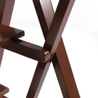 3 Step Ladder Folding Step Stool, Anti-Slip & Lightweight 3-Step Folding Portable Wooden Coffee Step Stool Counter Chair Multifunction Pine Wood Foldable Ladder for Home, Library, Capacity: 220lbs