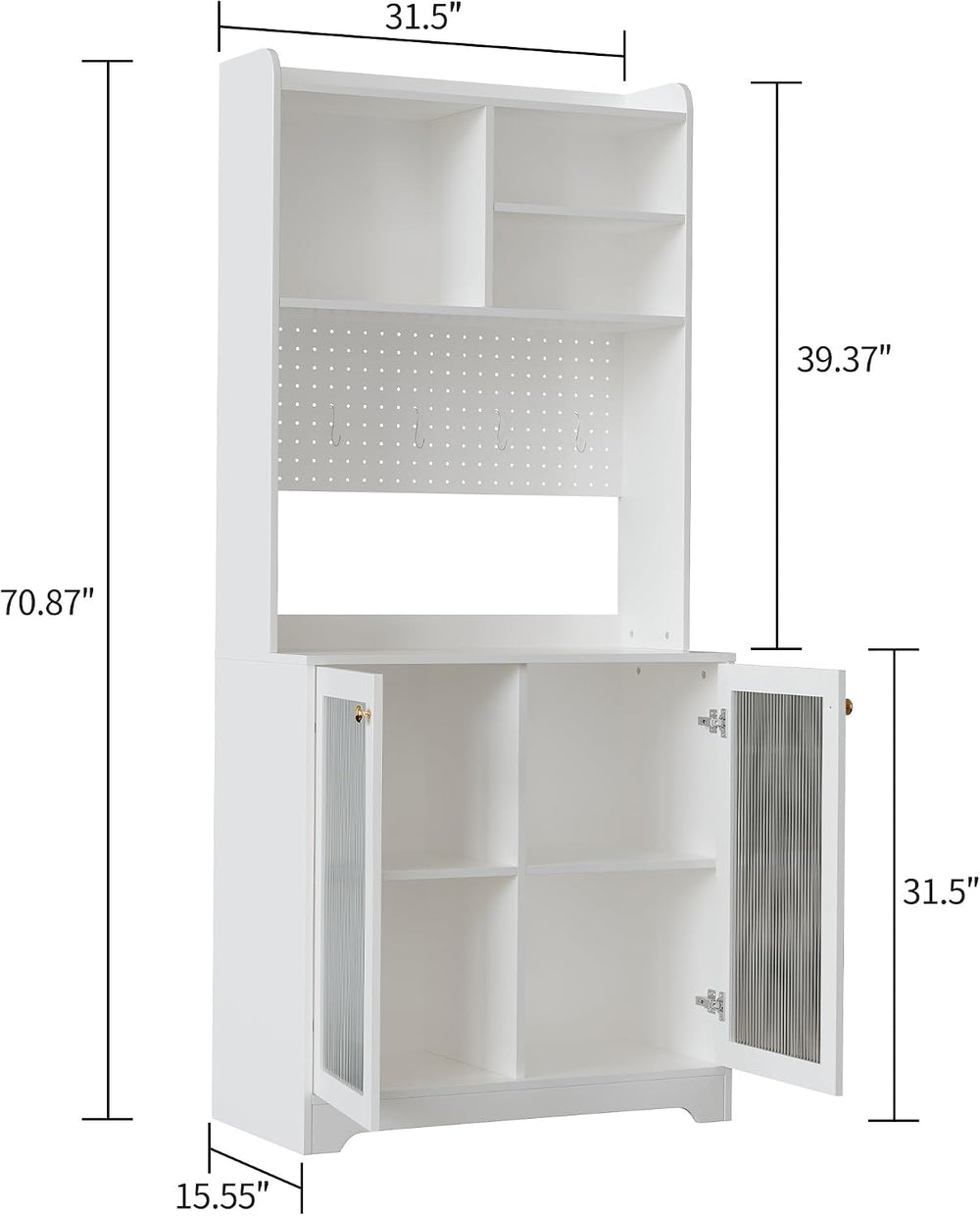 TrailBlaze Versatile Freestanding Kitchen Pantry Cabinet - 71" Tall Side...