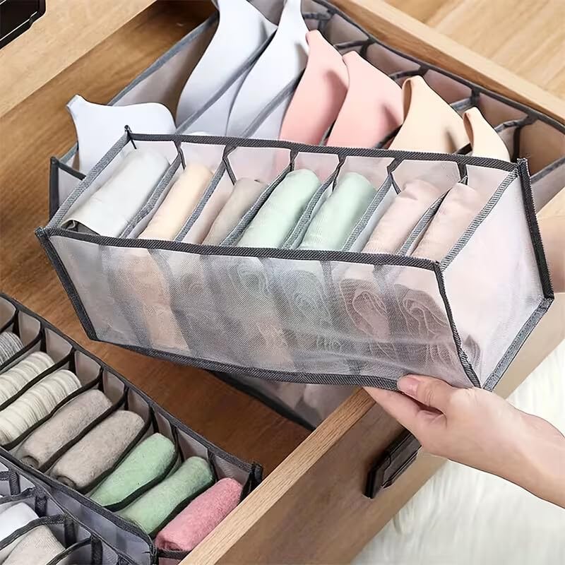 Space Saving Mesh Socks Underwear Belt Organizer, Nylon Drawer Dividers for Closet Storage and Dresser Organization(1pc)