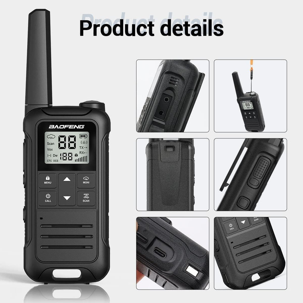 Walkie Talkies Long Range for Adult, 4Pack Rechargeable Baofeng Walkie Talkie...
