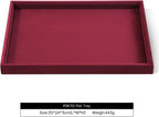 Velvet Stackable Jewelry Display Flat Tray For Ring Earring Necklace Bracelet, Bangle Pendant Storage Blank Plate, Shop Countertop Jewelry Dish Organizer (Red)