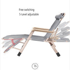 Recliner Lounge Chair Steel Tube Leisure Folding Portable 5-Level Adjustable for Office Outdoor Lawn Patio(A+Thicken Cotton Pad)