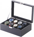 Bracelet Organizer Box,Bangle Watch Jewelry Storage Case with Glass Lid,Watch Display Tray for Girls (Black)