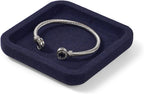 Premium Microfiber Jewelry Display Tray - Small Blue Velvet Organizer for Rings, Earrings, Necklace, Bracelet - Photograph, Trade Show, Dresser Storage (10x10cm, XS)