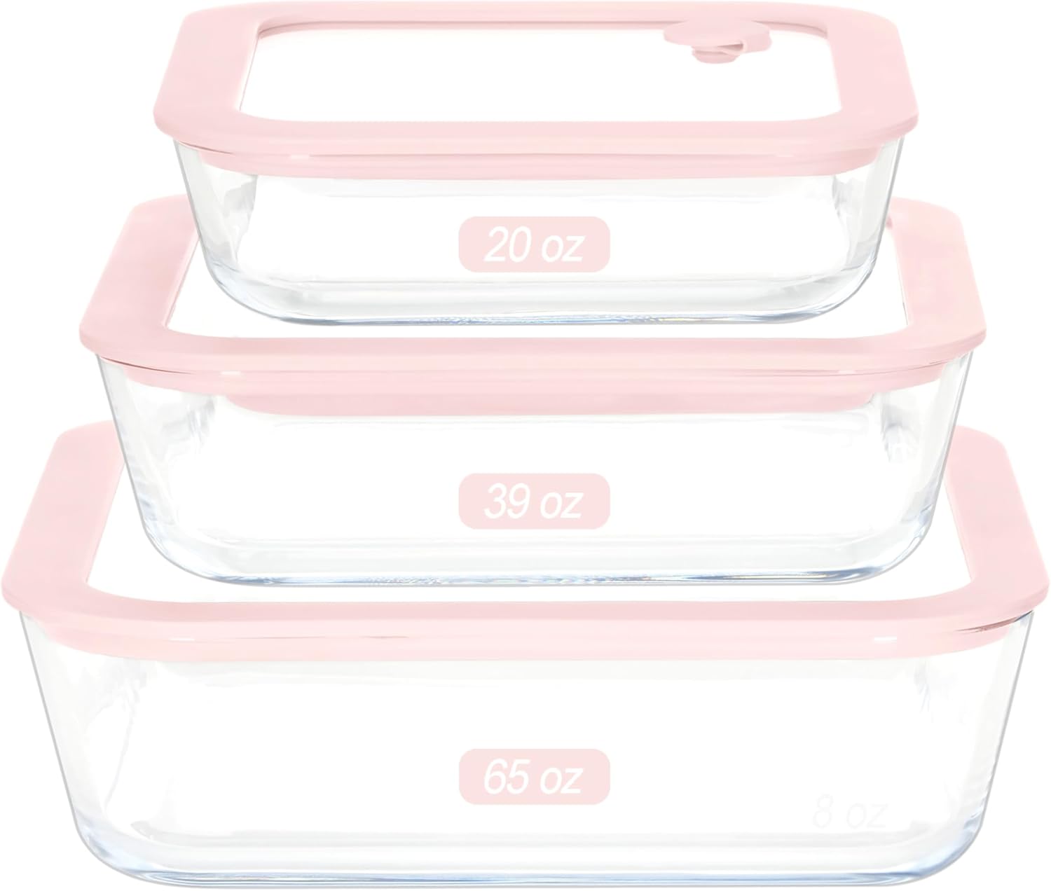 Urban Green Glass Food Container Set with Silicone Glass Lid, 3 Pack, Square Shape, Airtight, LeakProof, 100% Plastic Free, Meal Prep Food Storage Containers