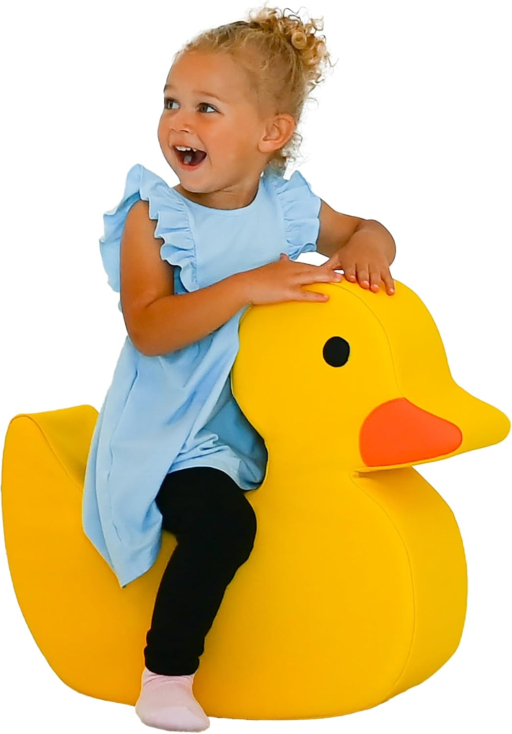 Children's Factory Disco the Duck Rocker, Yellow Foam Kids Stool, Toddler Soft Seating Chair for Daycare, Preschool and Home, Lightweight and Easy to Clean, Little Explorers Collection